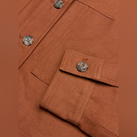 NWT * wilfred jacket + pant LINEN set * anise brown carrot little cropped - Picture 8 of 13